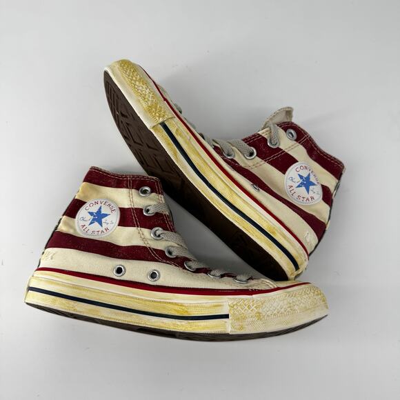 EUC Distressed‎ American Flag Converse Sneakers Women's 5/ Men's 3 Americana - Picture 6 of 10